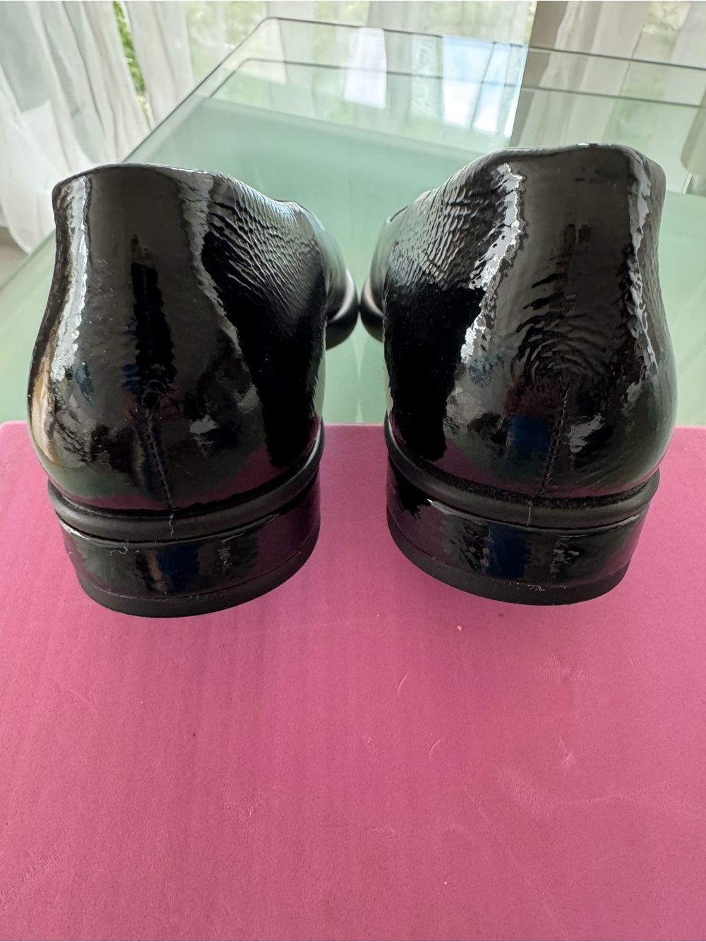 Ecco Black Leather Slip-On Flats